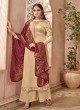 Beige Satin Georgette Maskeen Silk Vol 2 6501 Set By Maisha Palazzo Suit SC/012998