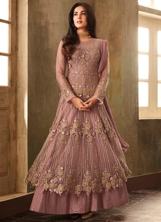 Brown Net  Wedding Wear Floor Length Anarkali Aafreen 6702 By Maisha SC/013821