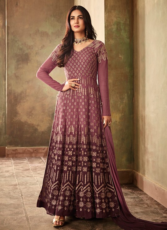 Purple Georgette  Wedding Wear Floor Length Anarkali Aafreen 6706 By Maisha SC/013825