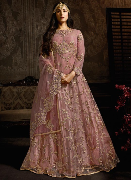 Mauve Net Floor Length Anarkali Suit For Wedding Ceremony Aafreen Vol 3 7602 By Maisha SC/016622