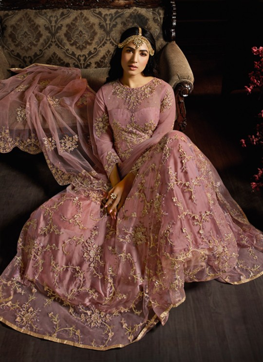 Mauve Net Floor Length Anarkali Suit For Wedding Ceremony Aafreen Vol 3 7602 By Maisha SC/016622