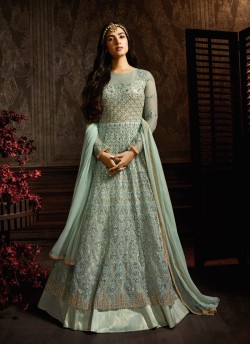 Pista Green Net Floor Length Anarkali Suit For Wedding Ceremony Aafreen Vol 3 7606 By Maisha SC/016626