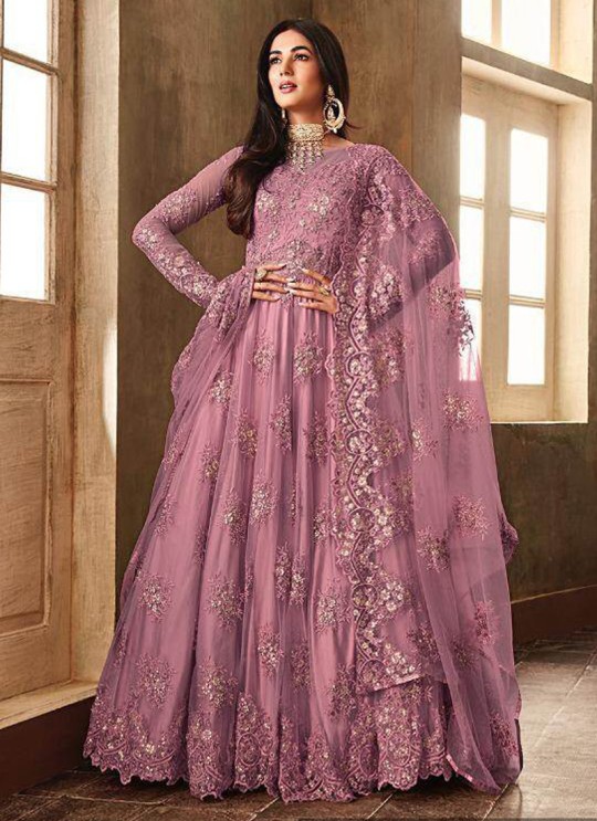 Lavender Net  Wedding Wear Floor Length Anarkali Aafreen 6701A Color By Maisha SC/014395