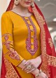 Yellow Party Wear Straight Cut Suits Banarsi Silk Harleen 7802 By Maisha SC/016030