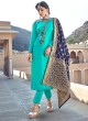 Turquoise Party Wear Straight Cut Suits Banarsi Silk Harleen 7804 By Maisha SC/016032
