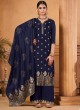 Party Wear Jacquard Palazzo Suit In Blue  Hoor 8501 By Maisha MAI-8501