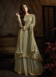 Inayat By Maisha 8602 Green Georgette Pakistani Bridal Palazzo Suit