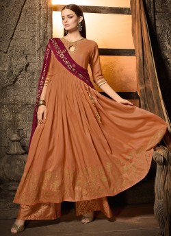 Orange Masleen Palazzo Suit For Wedding Ceremony Mahira 7502 By Maisha SC/015877