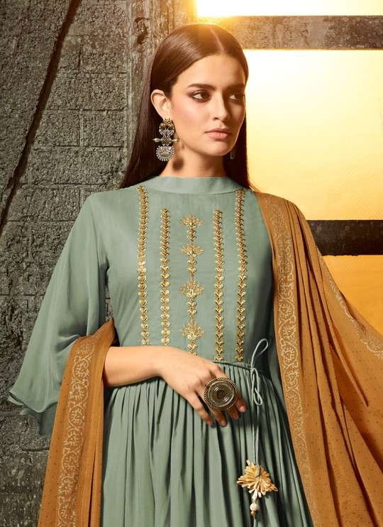 Green Masleen Palazzo Suit For Ceremony Mahira 7505 Set By Maisha SC/015882