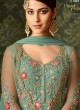 Sea Green Rangoli And Net Wedding Wear Embroidered Gown Style Anarkali Suit Queen Of Hearts 7107 Set By Maisha SC/015110