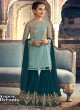 Ice Blue Net Mother & Daughter Wedding Wear Sharara Kameez Riwaayat Kids 6902 By Maisha Maskeen SC/014217