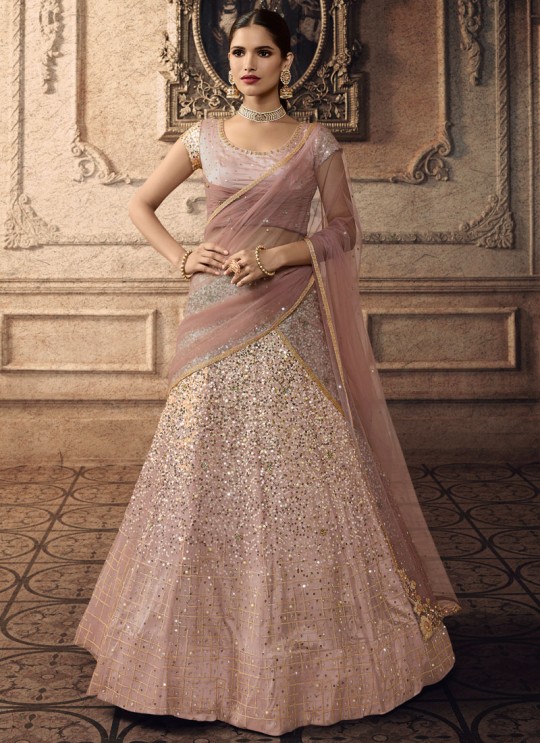 Pink Net Bridal Wedding Lehenga Choli Vivaana 20001 By Maisha