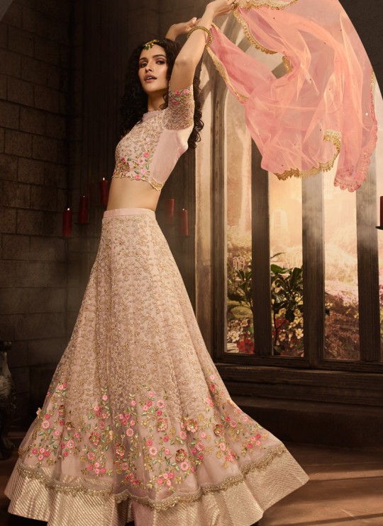 Bridal Net A-Line Lehenga In Pink  Vivaana Vol 2- 21002 By Maisha SC/016843