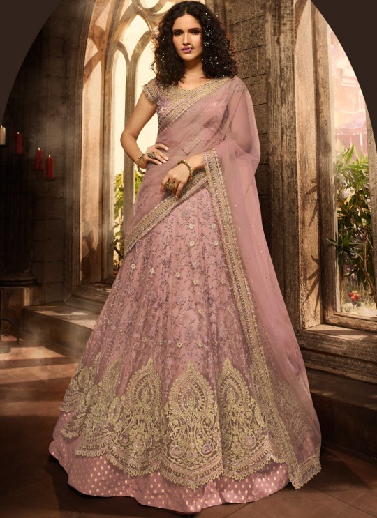 Bridal Net A-Line Lehenga In Lavender  Vivaana Vol 2- 21004 By Maisha SC/016845