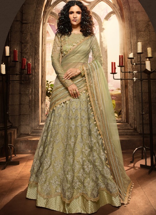 Bridal Net A-Line Lehenga In Green Vivaana Vol 2- 21005 By Maisha SC/016846 Bridal Net A-Line Lehenga In Green Vivaana Vol 2- 21005 By Maisha SC/016846
