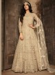 Net Gown Style Anarkali For Wedding Ceremony In Beige Color Aafreen Vol 2 7201 By Maisha SC/015412