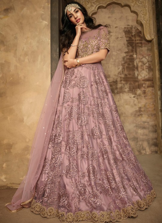 Gown Style Anarkali For Wedding Ceremony In Lavender Color Aafreen Vol 2 7202 By Maisha SC/015413