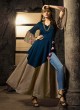 Navy Blue Cotton Satin Party Wear Indo Western Kurti Meave 7901 By Maisha  SC/016320 Size XL