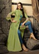 Green Linen Cotton Party Wear Indo Western Kurti Meave 7907 By Maisha  SC/016331 Size L