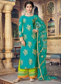 Rama  Chanderi Embroidered Straight Cut Suit Sultana Vol-2 8103 By Maisha SC/016441