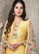 Kalamkari By Viva Fashion VF-1001C Yellow Chanderi Silk Festival Wear Churidar Suit