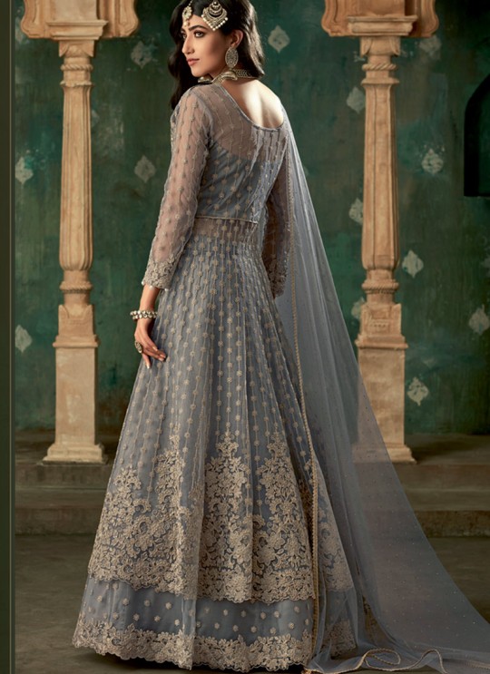 Grey Net Bridal Lehenga Suit Glamour Vol 78 By Mohini Fashion 78003 Grey Net Bridal Lehenga Suit Glamour Vol 78 By Mohini Fashion 78003