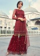 Designer Sharara Kameez In Maroon Glamour Vol 79 By Mohini Fashion 79001