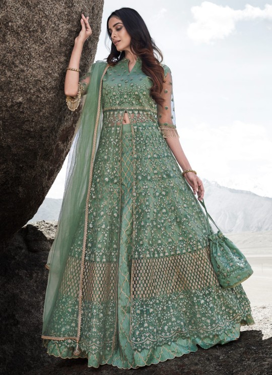 Glamour Vol 83 By Mohini Fashion 83002 Green Net Designer Bridal Lehenga Suit