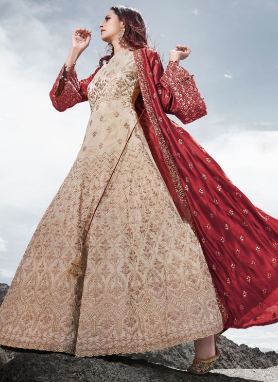 Glamour Vol 83 By Mohini Fashion 83003 Maroon Silk Designer Bridal Anarkali With Jacket