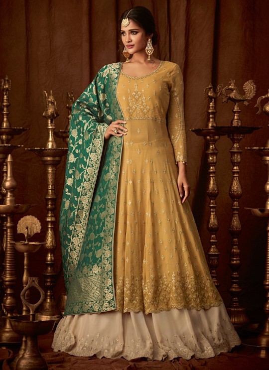 Yellow Georgette Wedding Anarkali For Bridesmaids Glamour Vol 64 64004 By Mohini Fashion SC/015186