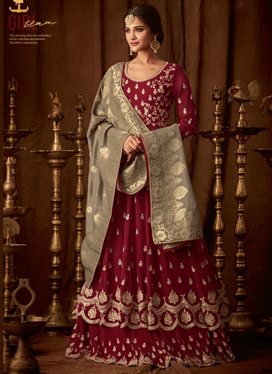 Maroon Georgette Wedding Anarkali For Bridesmaids Glamour Vol 64 64006 By Mohini Fashion SC/015188 Maroon Georgette Wedding Anarkali For Bridesmaids Glamour Vol 64 64006 By Mohini Fashion SC/015188