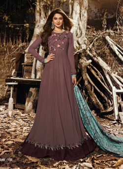 Jennifer Winget Brown Georgette Floor Length Anarkali Jennifer Vol 3 1130 By Mugdha SC/011512