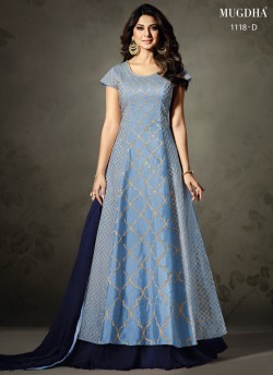 Jennifer Winget Blue Silk Floor Length Anarkali 1118 Colours 1118D Color By Mugdha SC/009338