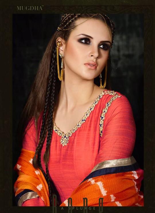 Orange Cotton Silk Anarkali Suit Solitaire 3 10037 Orange Color By Mugdha SC/002165
