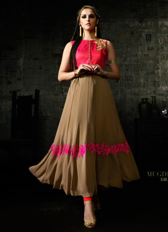 Beige Georgette Ankle Length Anarkali Solitaire 3 10041 By Mugdha SC/001296 Beige Georgette Ankle Length Anarkali Solitaire 3 10041 By Mugdha SC/001296