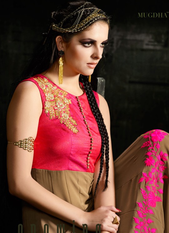 Beige Georgette Ankle Length Anarkali Solitaire 3 10041 By Mugdha SC/001296 Beige Georgette Ankle Length Anarkali Solitaire 3 10041 By Mugdha SC/001296