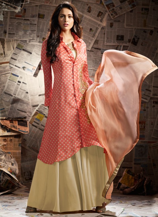 Jennifer Winget Beige Georgette Anarkali Suit Trendy 1105 By Mugdha SC/005953 Jennifer Winget Beige Georgette Anarkali Suit Trendy 1105 By Mugdha SC/005953