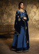 Jennifer Winget Blue Satin Silk Gown Style Anarkali Wedding 11026 By Mugdha SC/013797