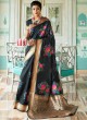 Black Handloom Silk Wedding Saree Kalanjali Silk 100005 By Rajtex