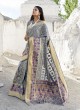 Grey Handloom Silk Designer Saree Kadampalli Silk 102008 By Rajtex