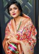 Peach Handloom Silk Wedding Saree Kasturba Silk 105002 By Rajtex