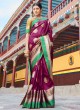 Magenta Handloom Silk Designer Saree Karuna Silk 109001 By Rajtex