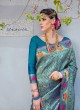 Blue Handloom Silk Wedding Saree Kilfi 86003 By Rajtex