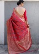 Pink Handloom Silk Wedding Saree Kilfi 86010 By Rajtex