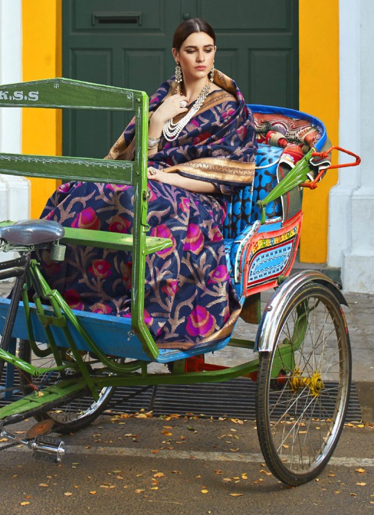 Blue Handloom Silk Wedding Saree Klayanam 88001 By Rajtex Blue Handloom Silk Wedding Saree Klayanam 88001 By Rajtex