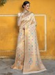 Cream Handloom Silk Wedding Saree  Klayanam 88002 By Rajtex