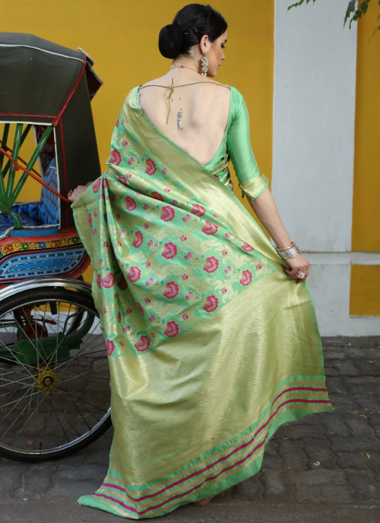 Green Handloom Silk Wedding Saree Klayanam 88011 By Rajtex Green Handloom Silk Wedding Saree Klayanam 88011 By Rajtex