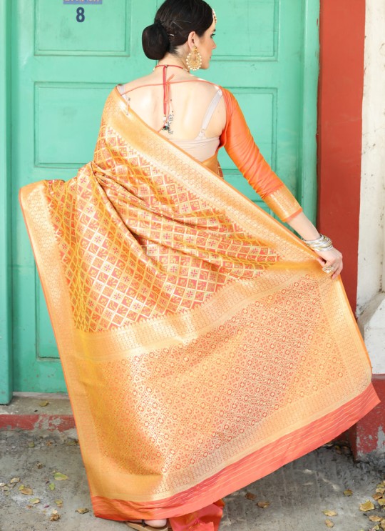 Pink Handloom Silk Wedding Saree Karmala Silk 89010 By Rajtex