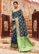 Blue Handloom Silk Casual Saree Kalash 92002 By Rajtex