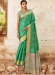 Green Handloom Silk Casual Saree Kalash 92007 By Rajtex
